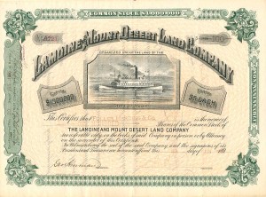 Lamoine and Mount Desert Land Co. - Stock Certificate